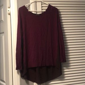 Express mixed media tunic, plum